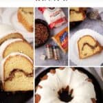 Pinterest collage with text overlay for Sock It To Me Cake