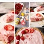 Pinterest collage with text overlay for Strawberry Chiffon Pie