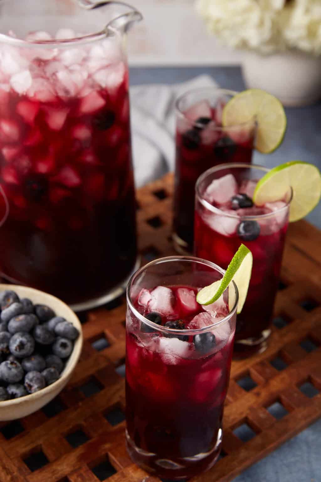 Homemade Blueberry Lemonade with Fresh Lemon Juice - Easy Southern Desserts