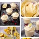 Pinterest collage with text overlay for Creamy Lemon Mousse with Lemon Curd