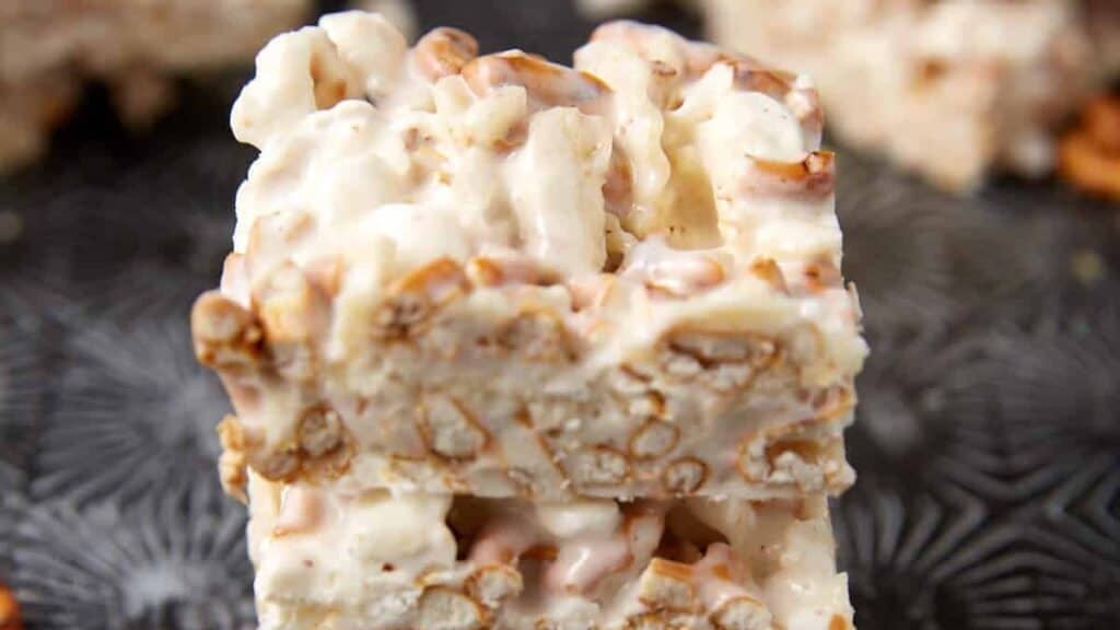 marshmallow squares stacked on top of each other.