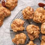 Pralines on a wire rack.
