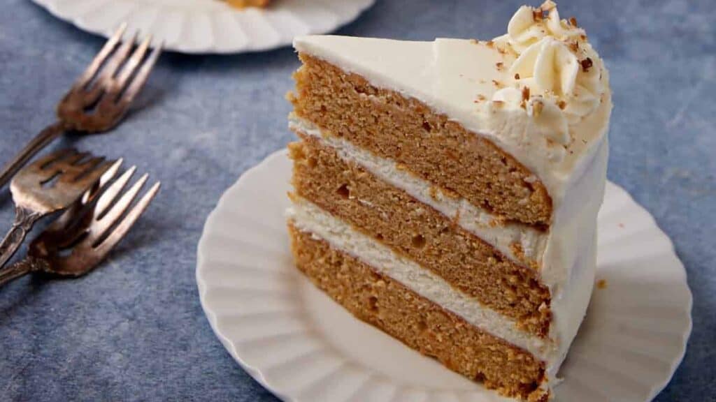 2 slices of sweet potato cake.