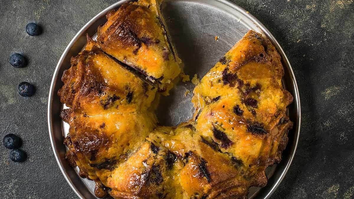 Peach Cake Recipe with Blueberries