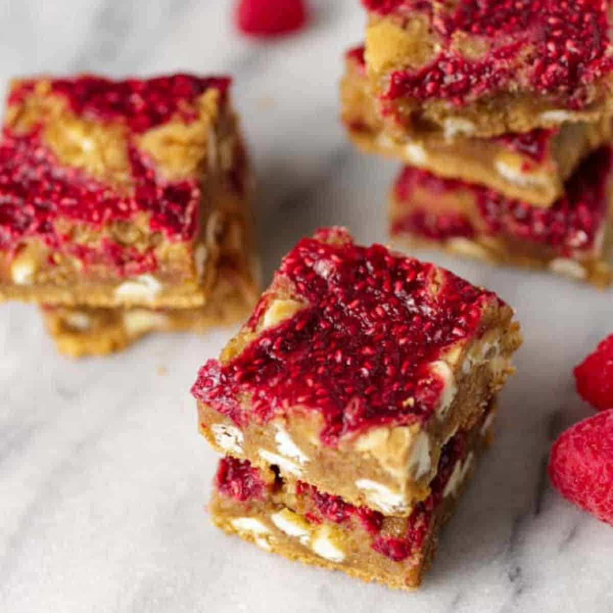 Raspberry White Chocolate Blondies with Brown Butter