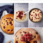 Pinterest collage with text overlay for Raspberry Ricotta Cake (One Layer, No Frosting Needed)