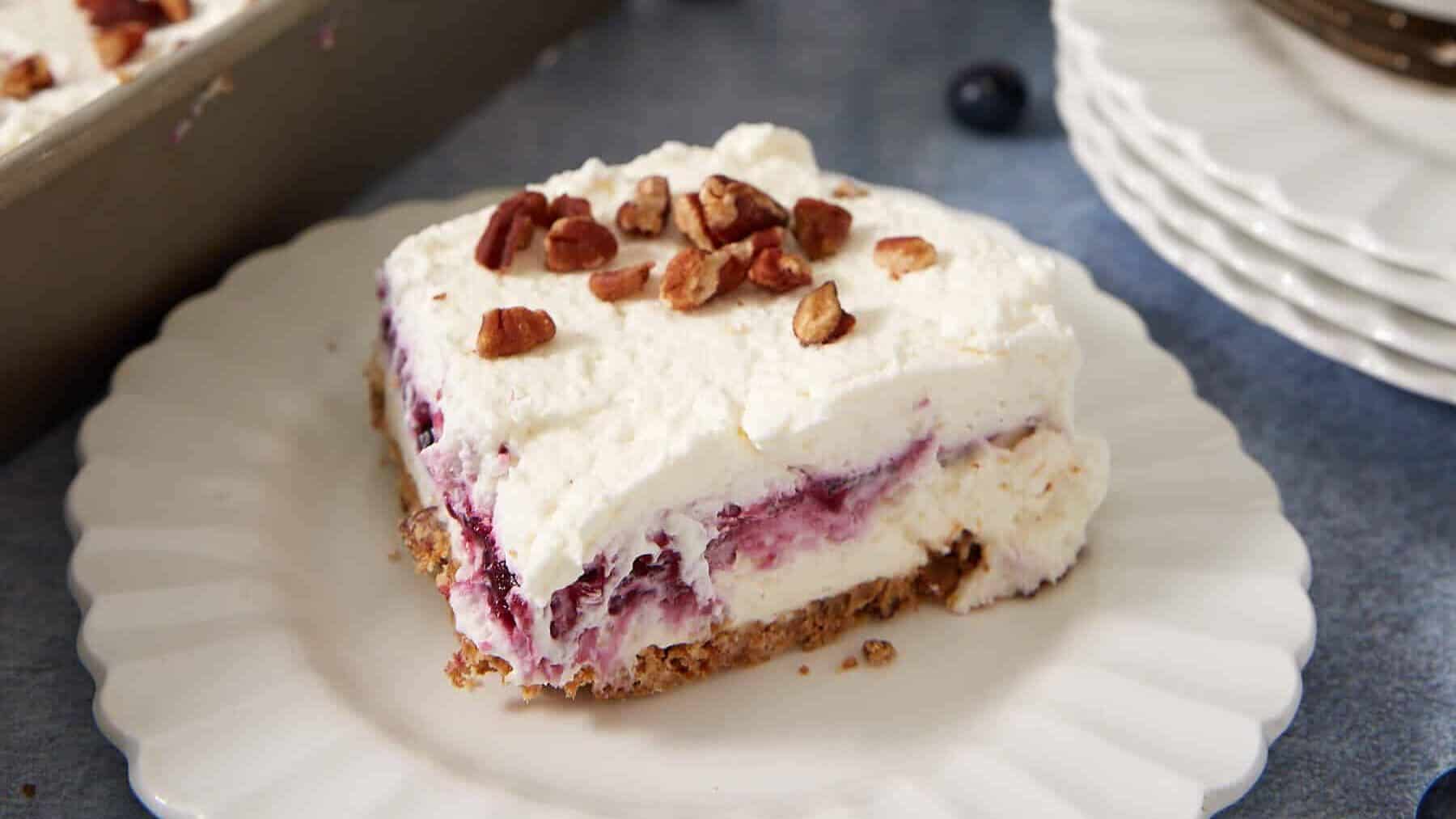 Blueberry Yum Yum with Shortbread Pecan Crust
